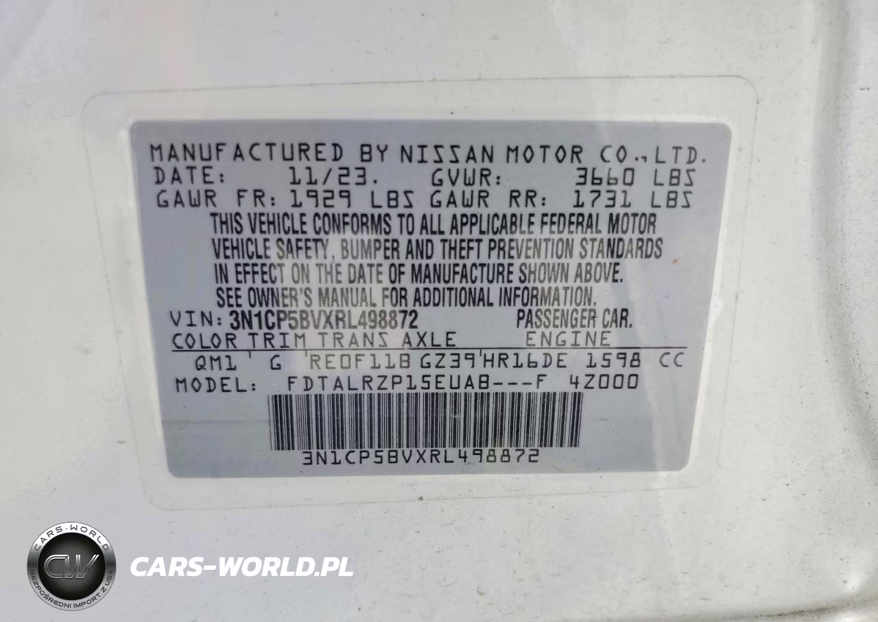 2024 Nissan Kicks S VIN:3N1CP5BVXRL498872 - 12