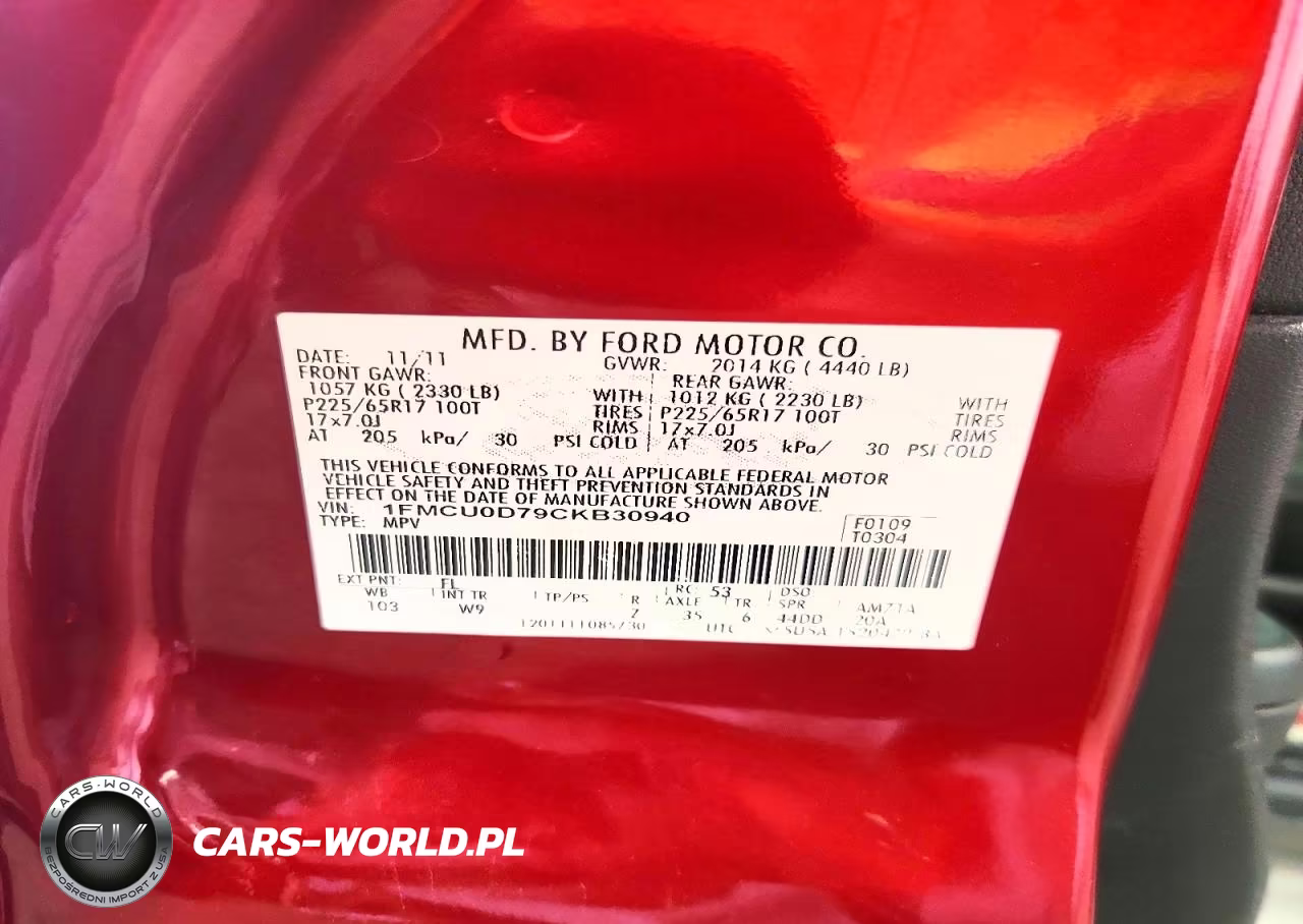 2012 Ford Escape Xlt VIN:1FMCU0D79CKB30940 - 13