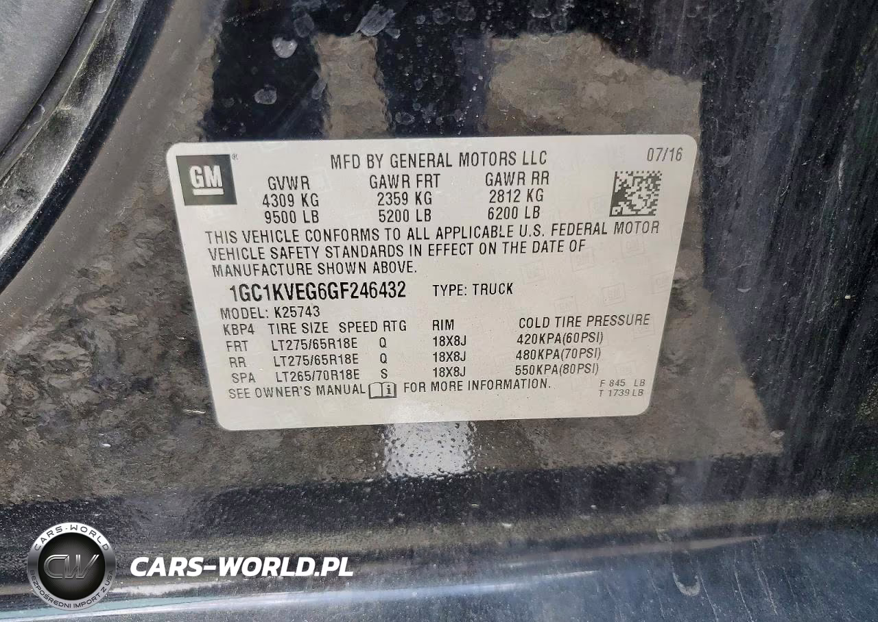 CHEVROLET SILVERADO VIN:1GC1KVEG6GF246432 - 12