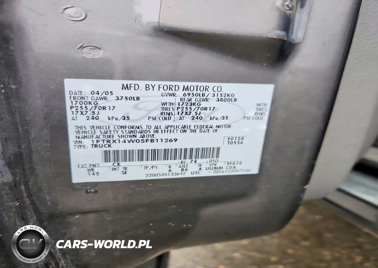 2005 Ford F150 VIN:1FTRX14W05FB11269 - 12