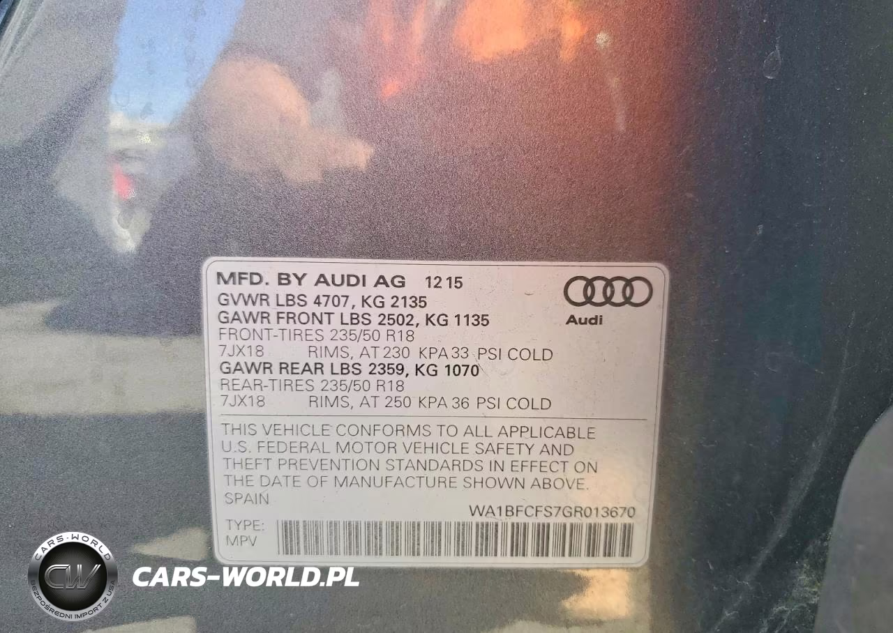 2016 Audi Q3 Premium Plus VIN:WA1BFCFS7GR013670 - 13