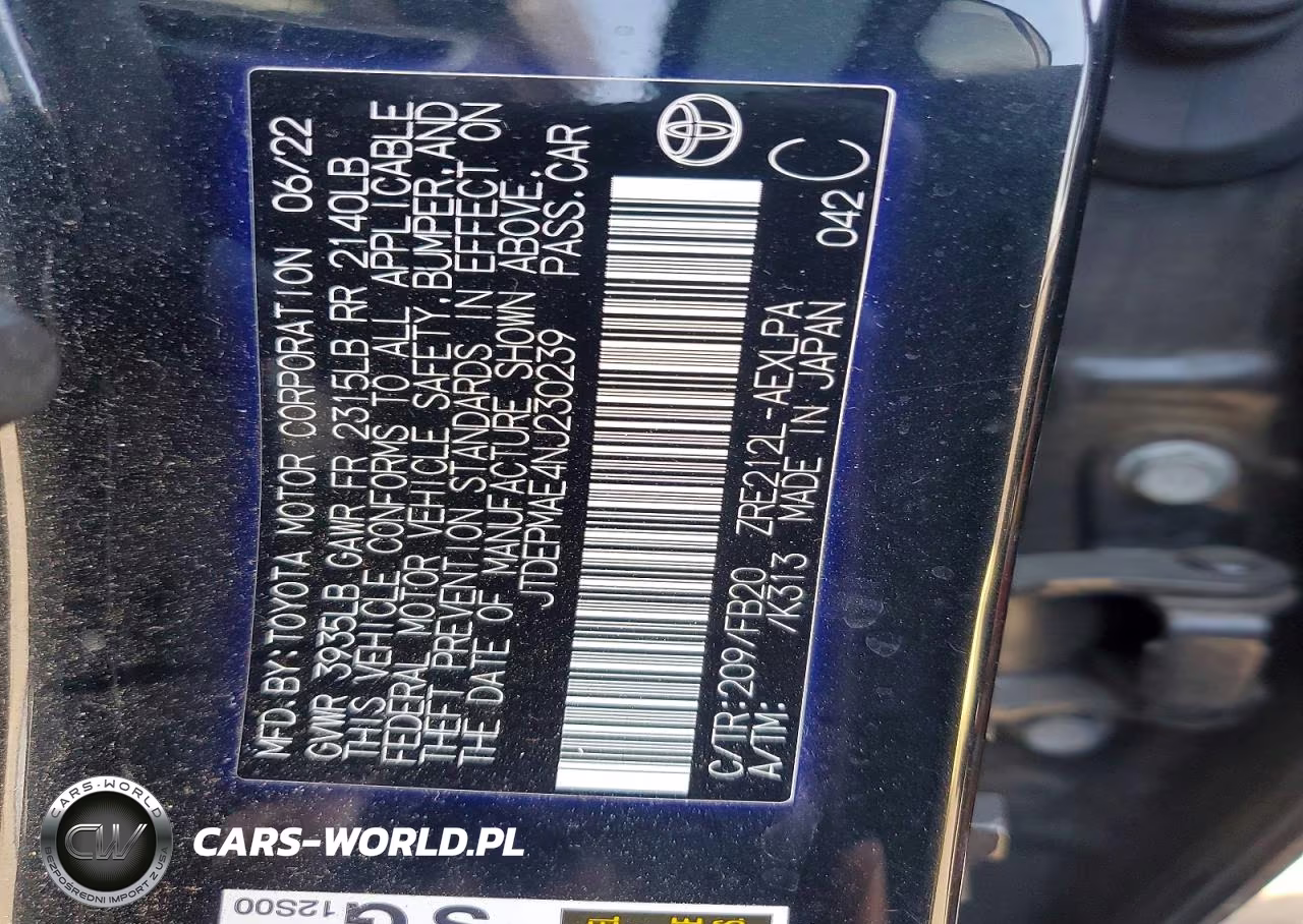 2022 Toyota Corolla Le VIN:JTDEPMAE4NJ230239 - 12