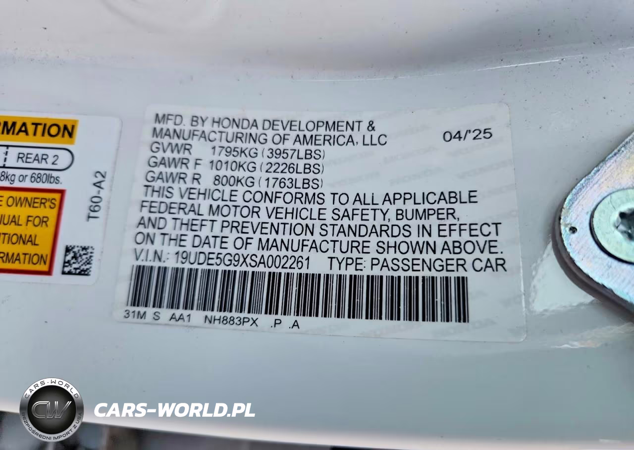 2025 Acura Integra Type S VIN:19UDE5G9XSA002261 - 12
