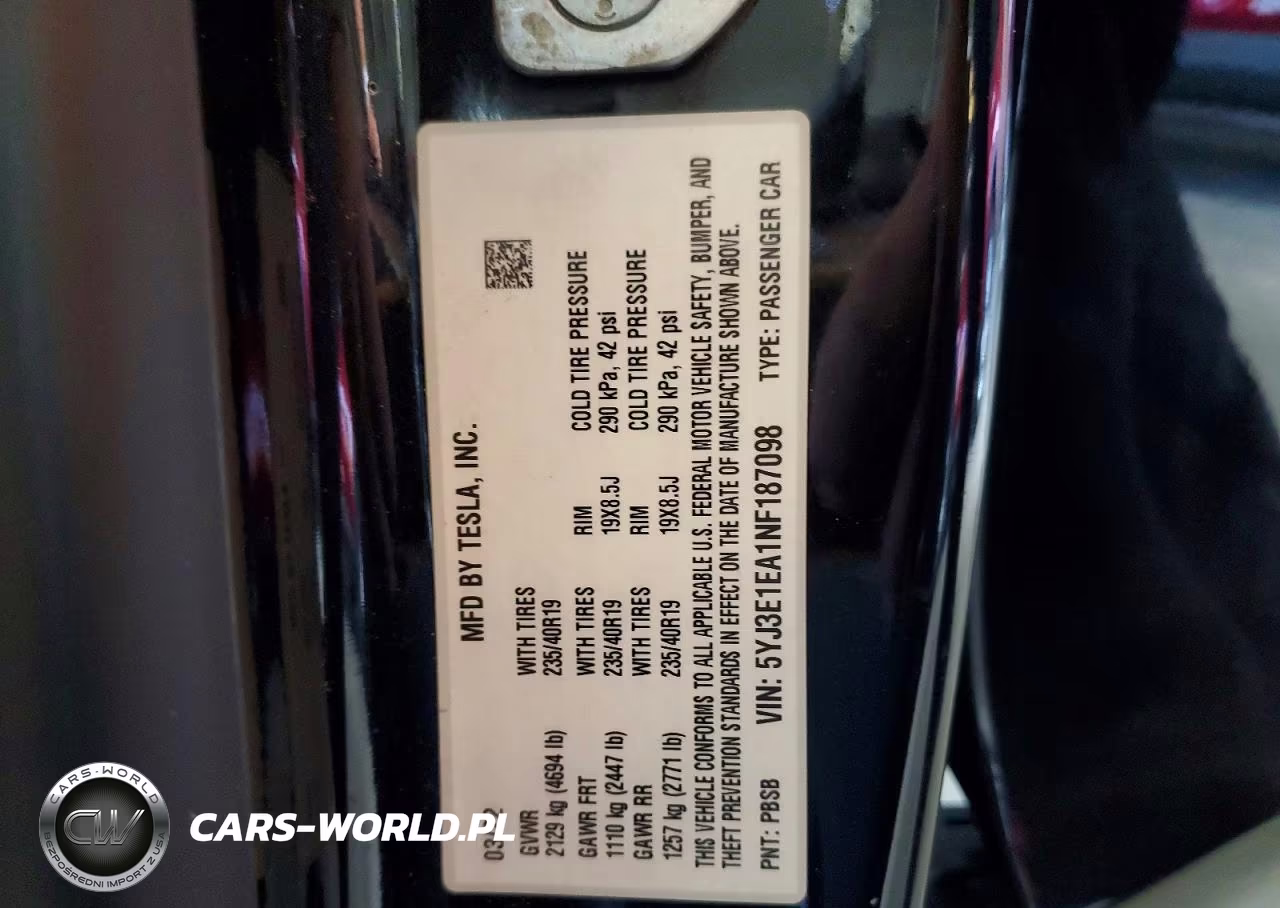 2022 Tesla Model 3 VIN:5YJ3E1EA1NF187098 - 12