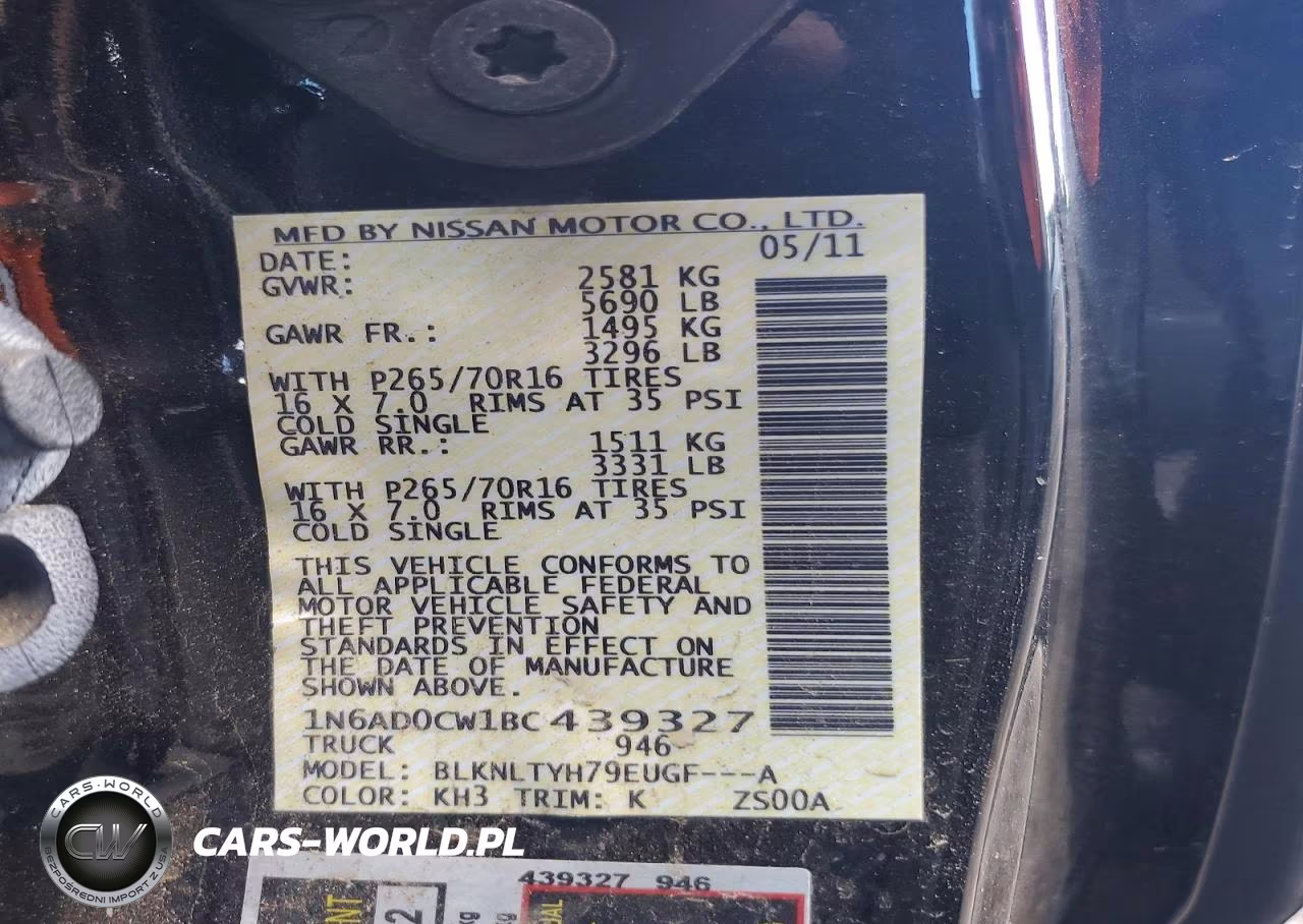 2011 Nissan Frontier Sv V6 VIN:1N6AD0CW1BC439327 - 12