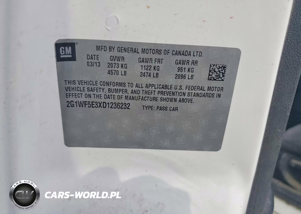 2013 Chevrolet Impala Ls VIN:2G1WF5E3XD1236232 - 12