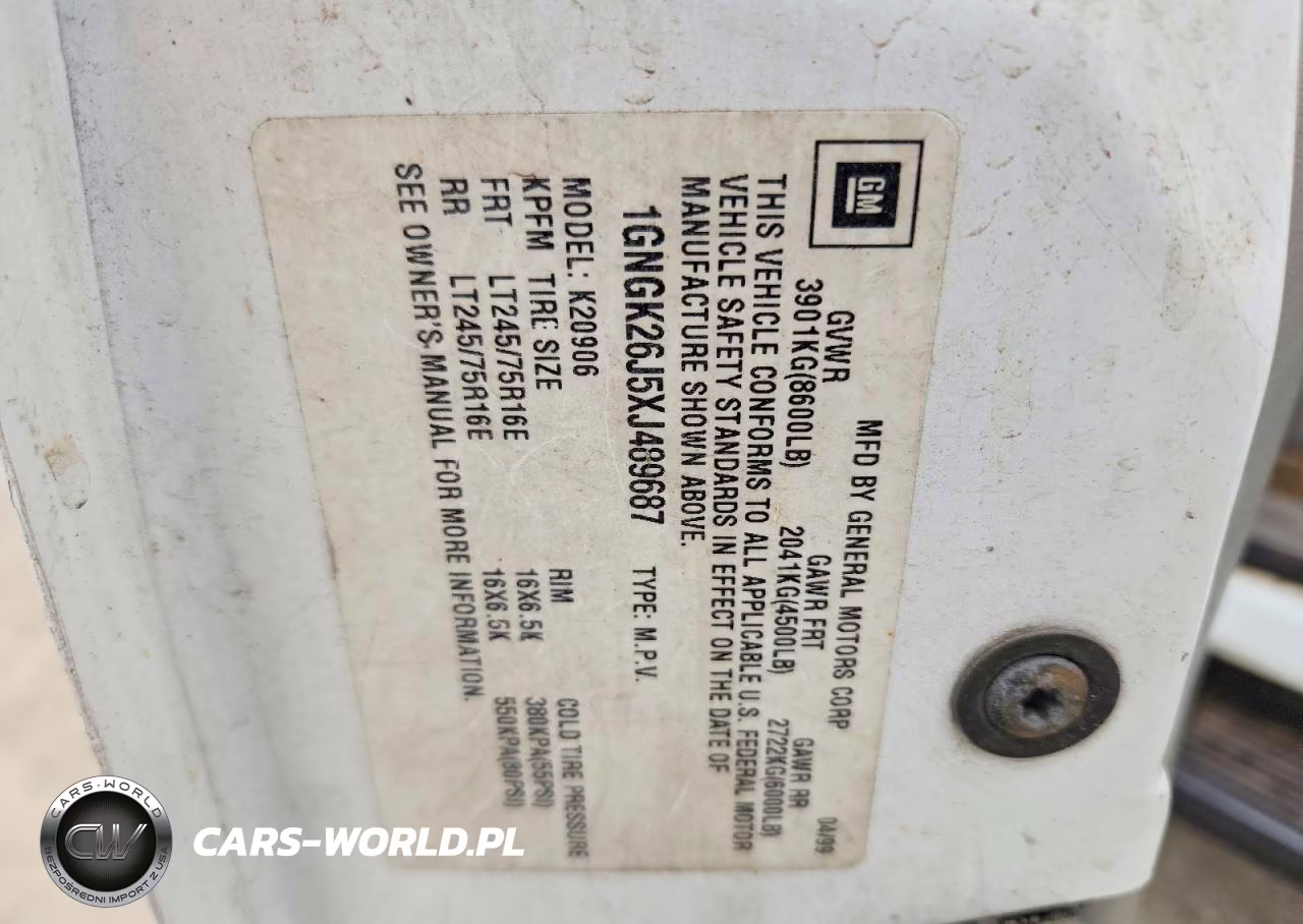 1999 Chevrolet Suburban K2500 VIN:1GNGK26J5XJ489687 - 13
