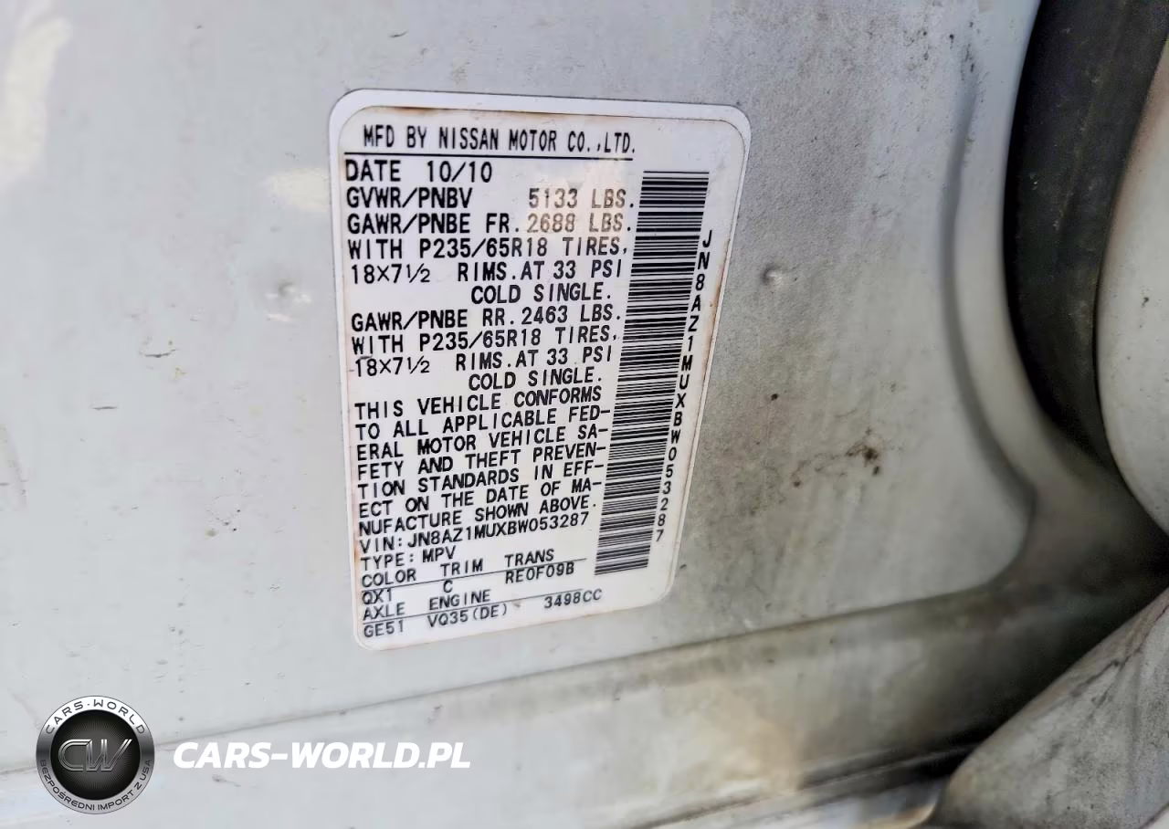 2011 Nissan Murano S VIN:JN8AZ1MUXBW053287 - 14