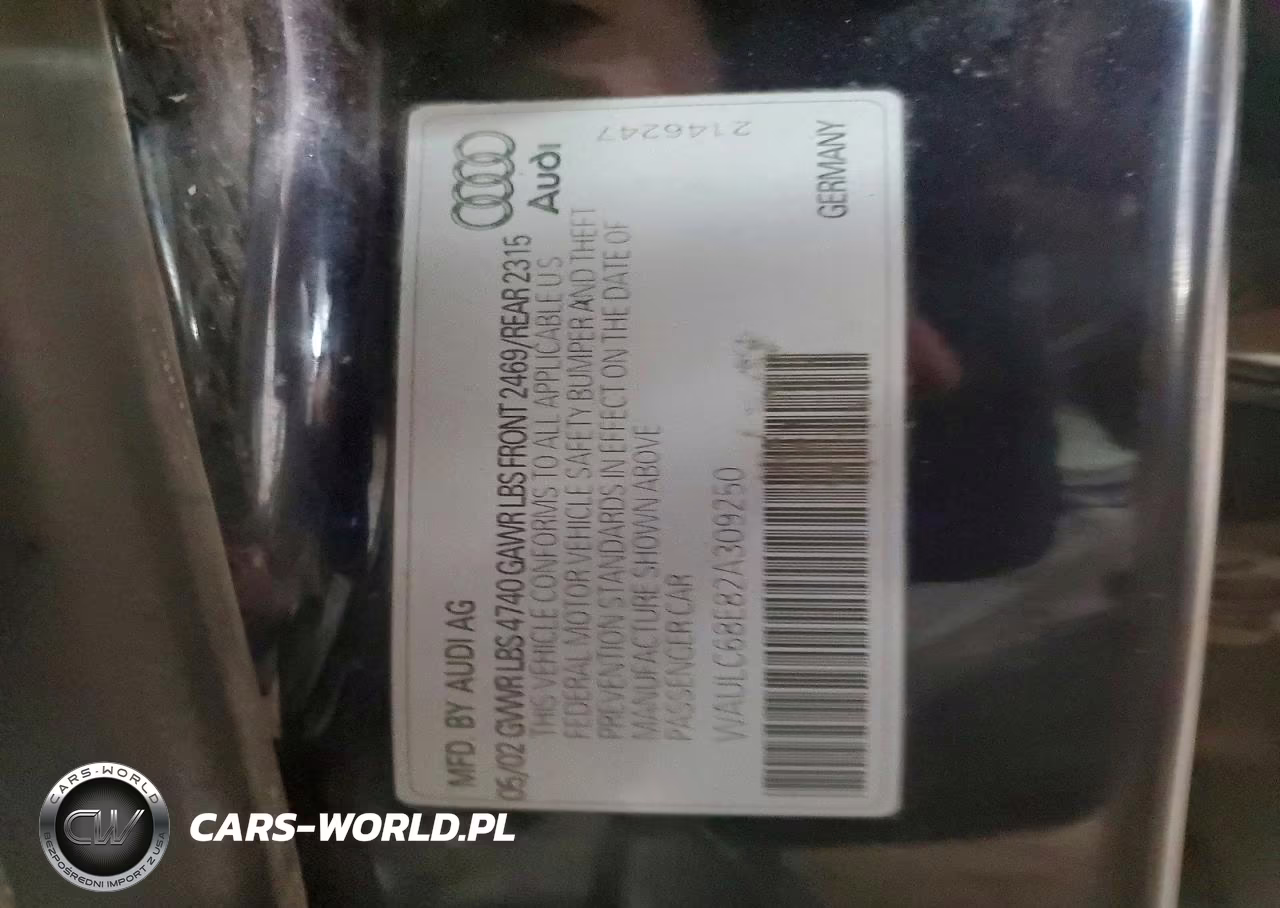 2002 Audi A4 1.8T Quattro VIN:WAULC68E82A309250 - 12