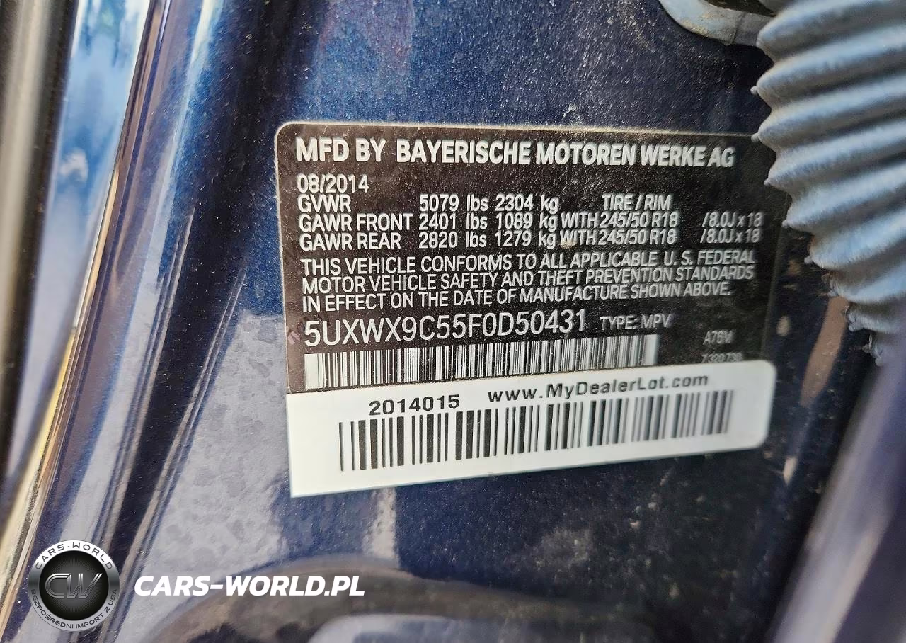 2015 BMW X3 xDrive28I VIN:5UXWX9C55F0D50431 - 13