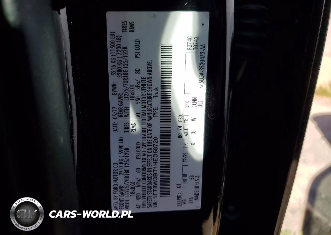 2017 Ford F350 Super Duty VIN:1FT8W3BT1HED58720 - 14