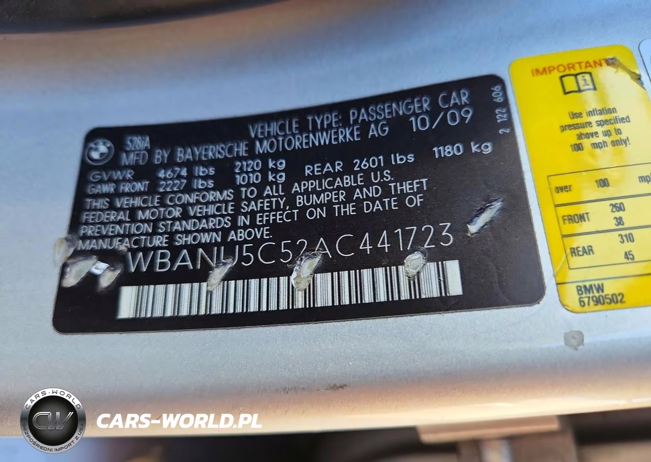 2010 BMW 528 I VIN:WBANU5C52AC441723 - 12