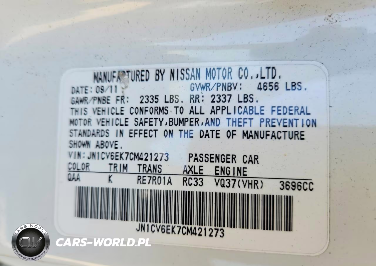 2012 Infiniti G37 Coupe Base VIN:JN1CV6EK7CM421273 - 12