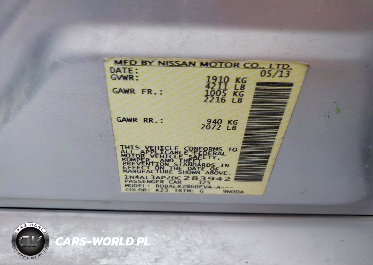 2013 Nissan Altima 2.5 VIN:1N4AL3AP2DC283942 - 12