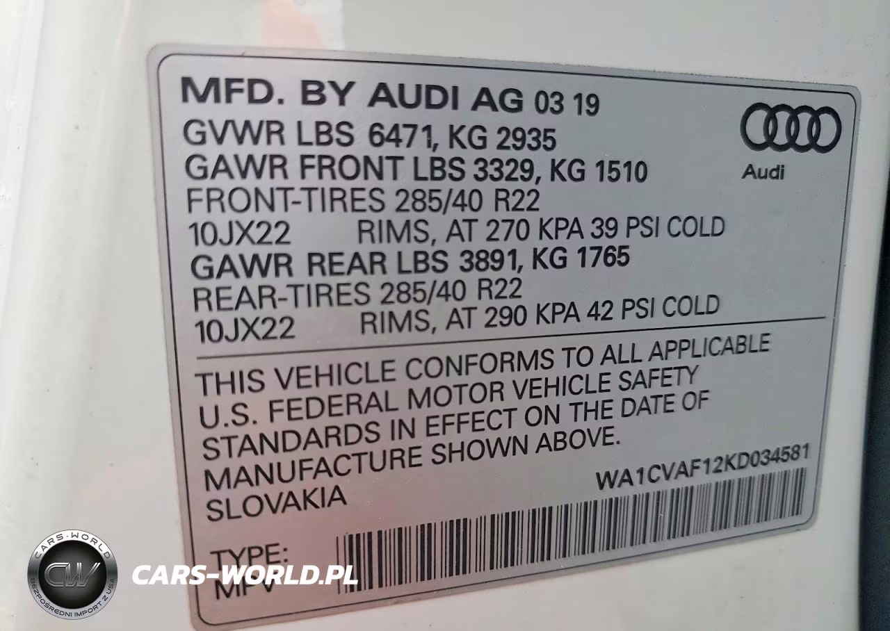 2019 Audi Q8 Prestige VIN:WA1CVAF12KD034581 - 14