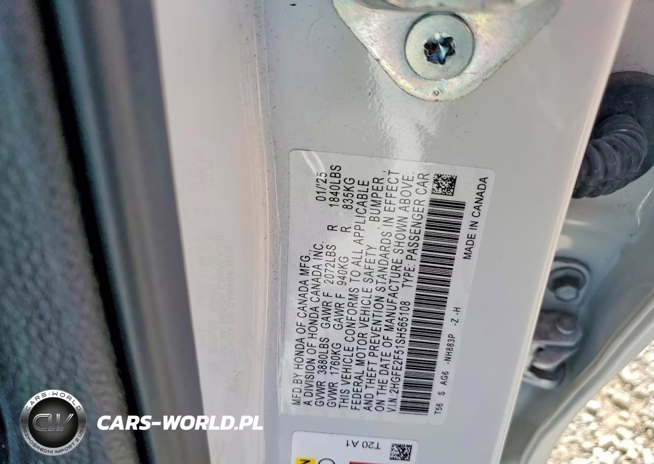 2025 Honda Civic Sport VIN:2HGFE2F51SH565108 - 12