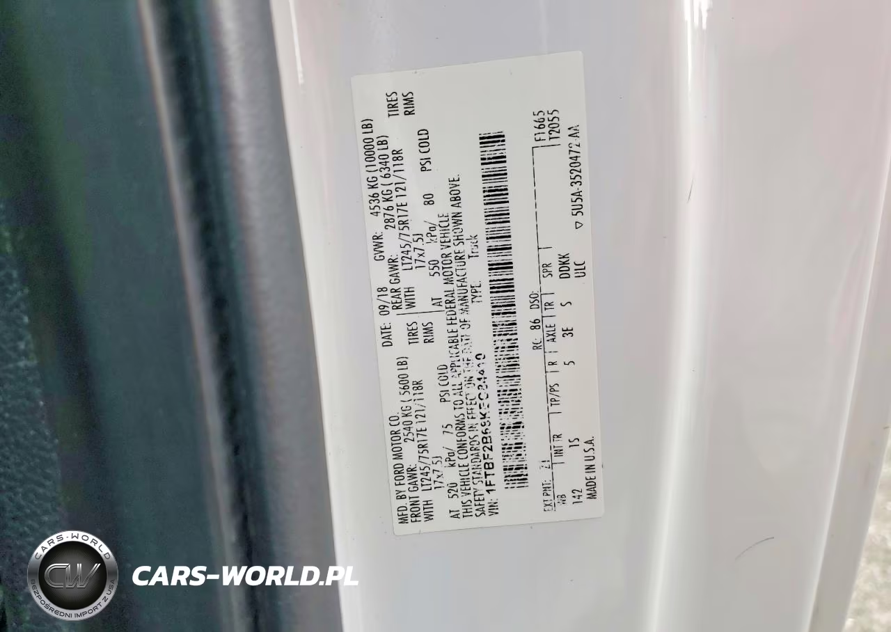 2019 Ford F250 Super Duty VIN:1FTBF2B68KEC84410 - 12