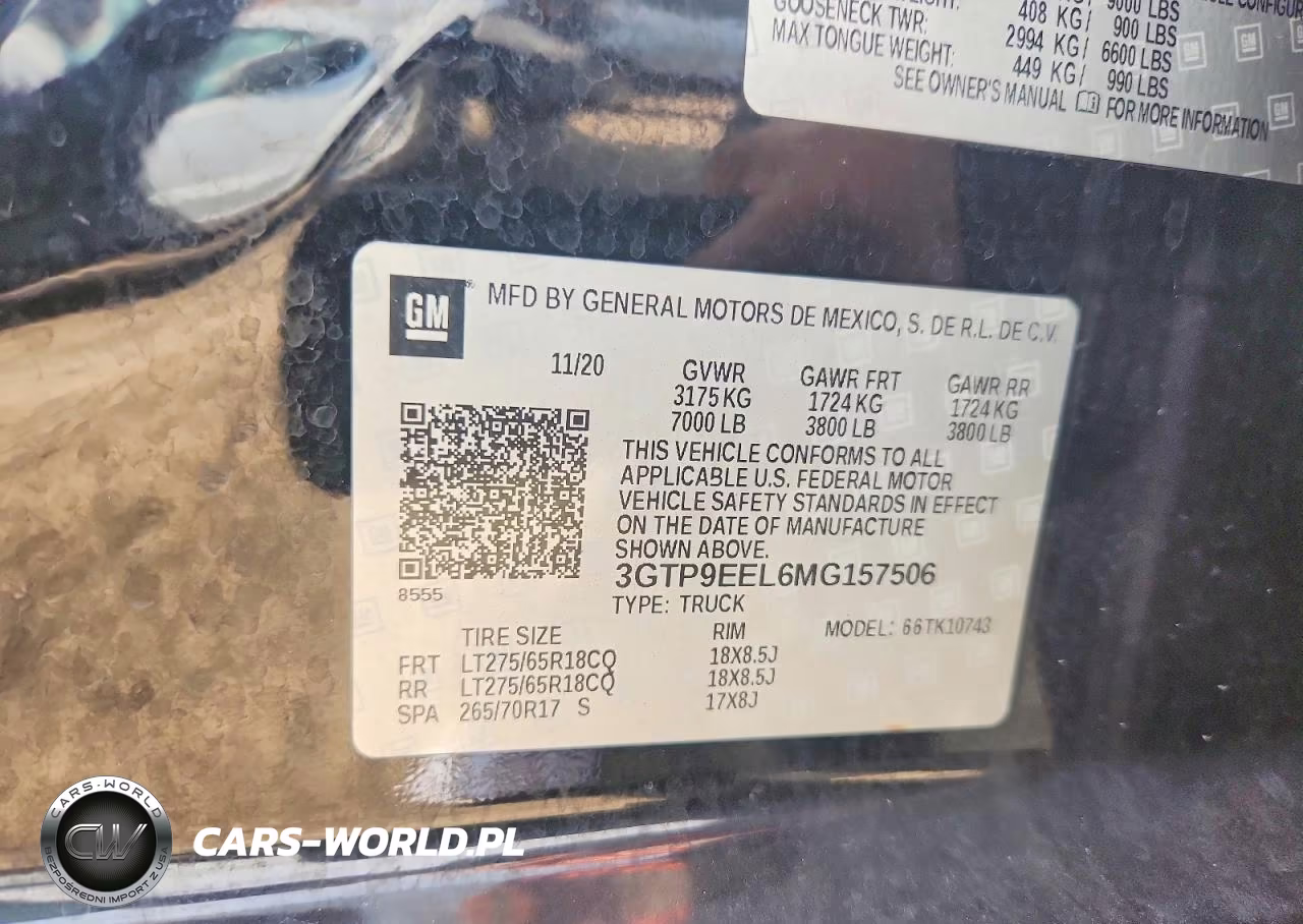 2021 GMC Sierra K1500 At4 VIN:3GTP9EEL6MG157506 - 12