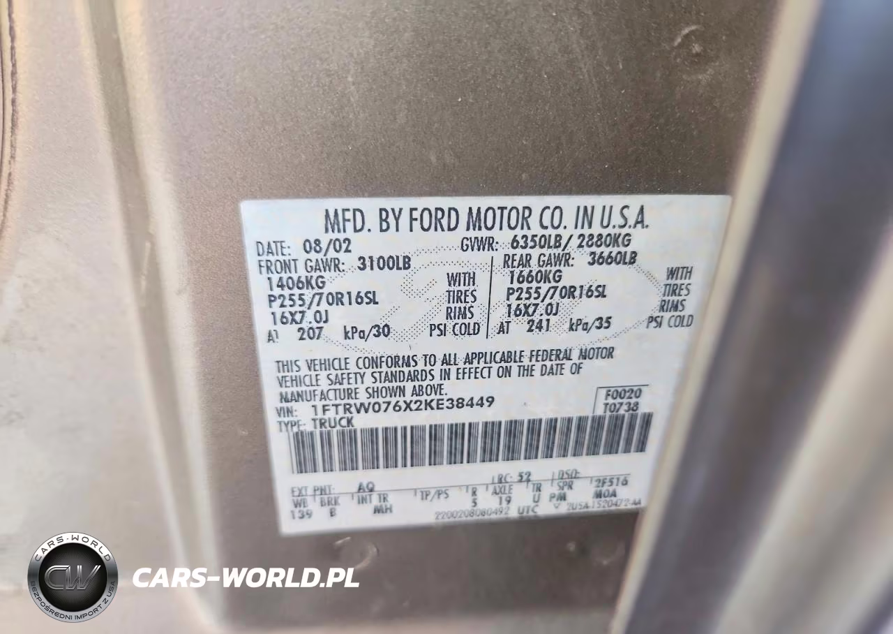 2002 Ford F150 Supercrew VIN:1FTRW076X2KE38449 - 13