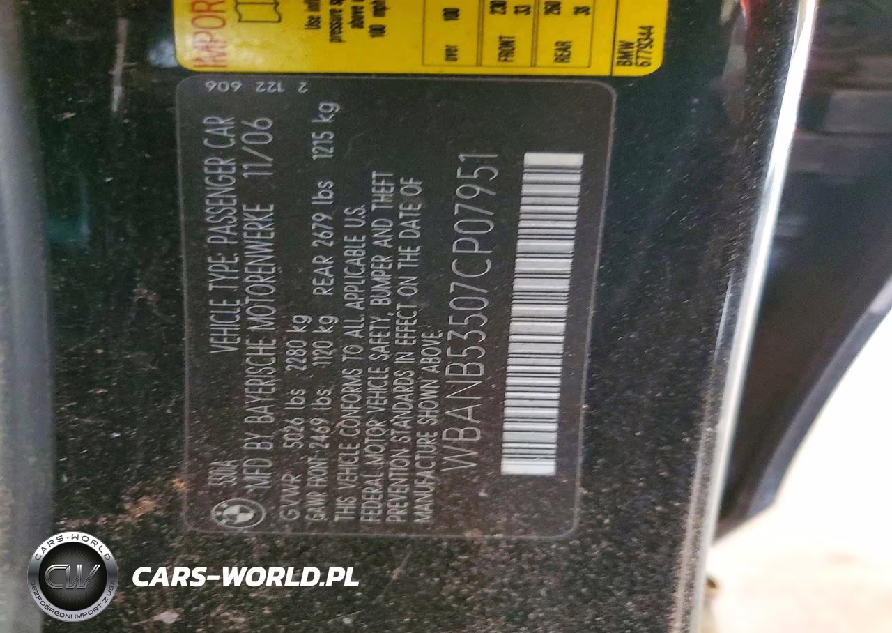 2007 BMW 550 I VIN:WBANB53507CP07951 - 13
