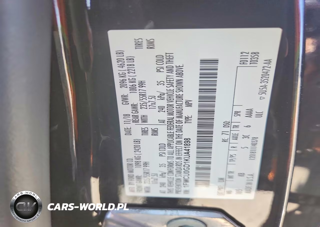 2019 Ford Escape Se VIN:1FMCU0GD1KUA41898 - 12