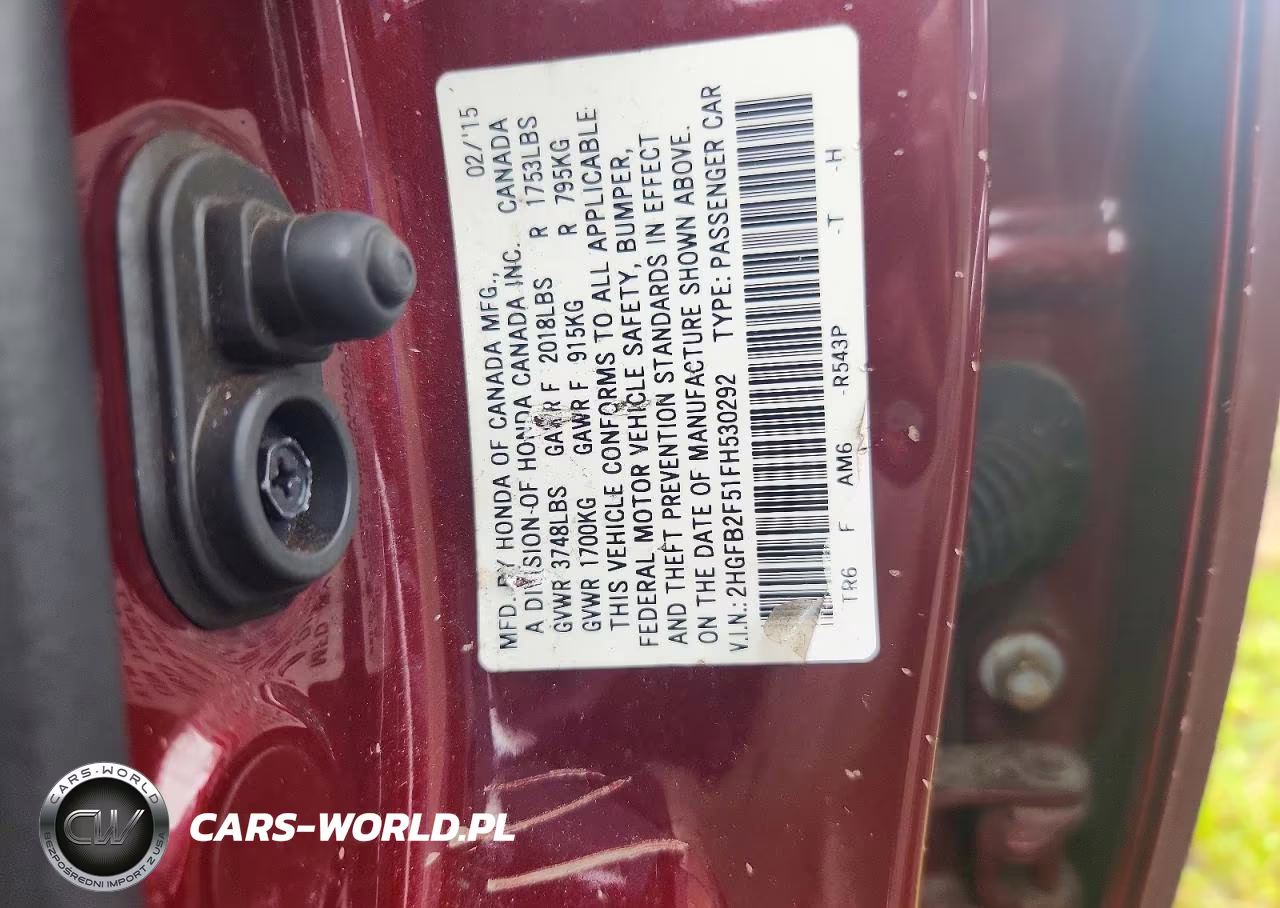 2015 Honda Civic Lx VIN:2HGFB2F51FH530292 - 12