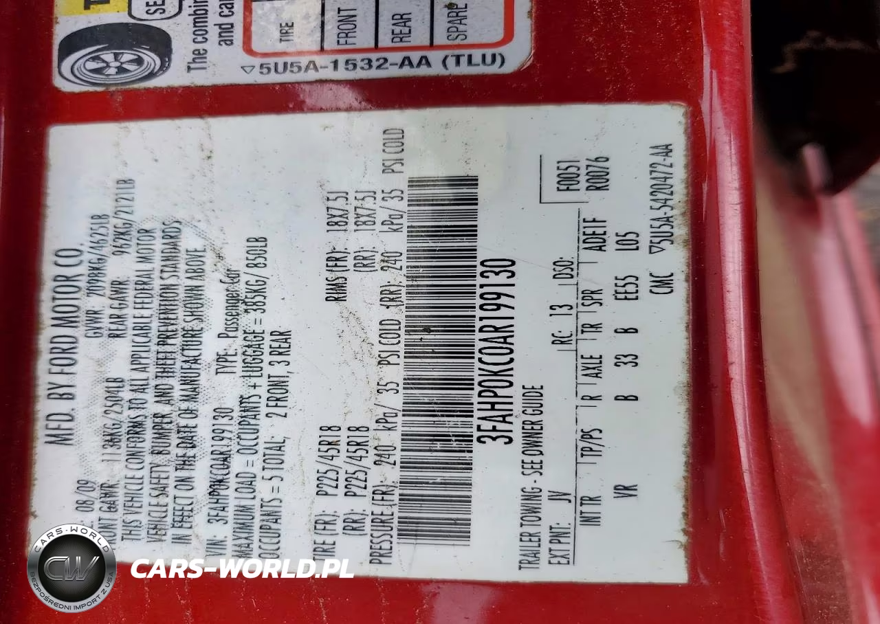2010 Ford Fusion Sport VIN:3FAHP0KC0AR199130 - 12
