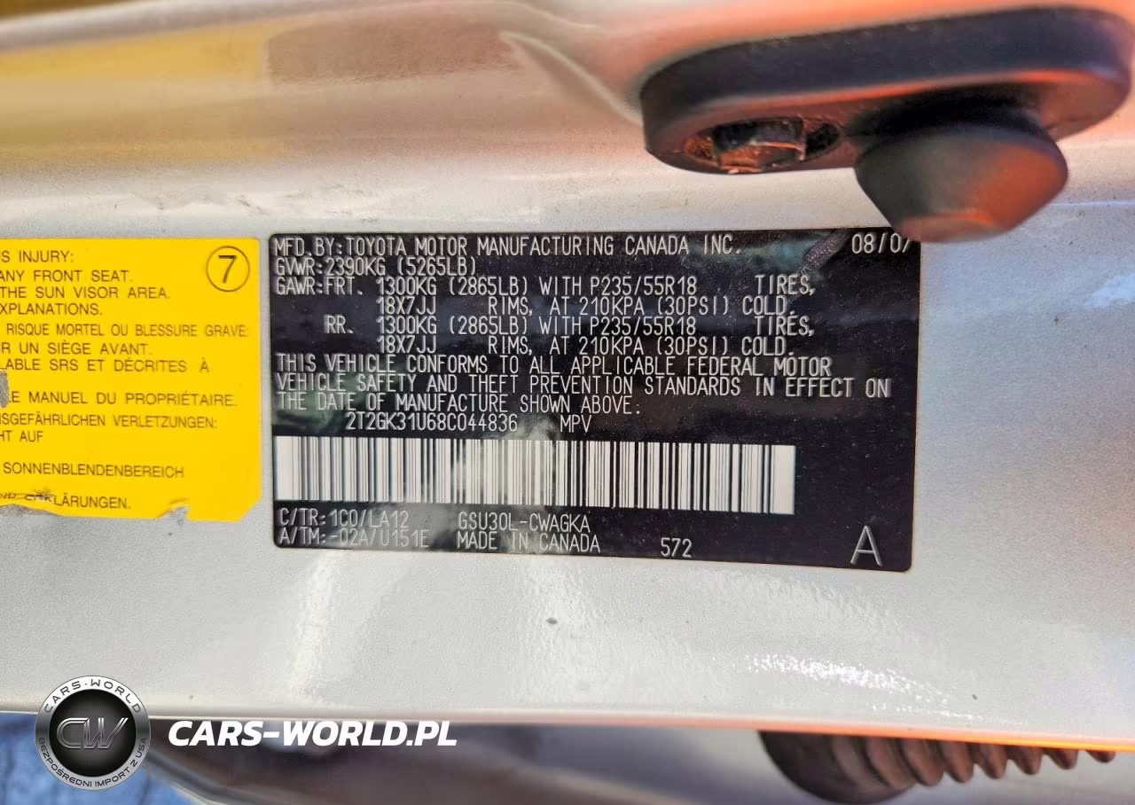 2008 Lexus Rx 350 VIN:2T2GK31U68C044836 - 12