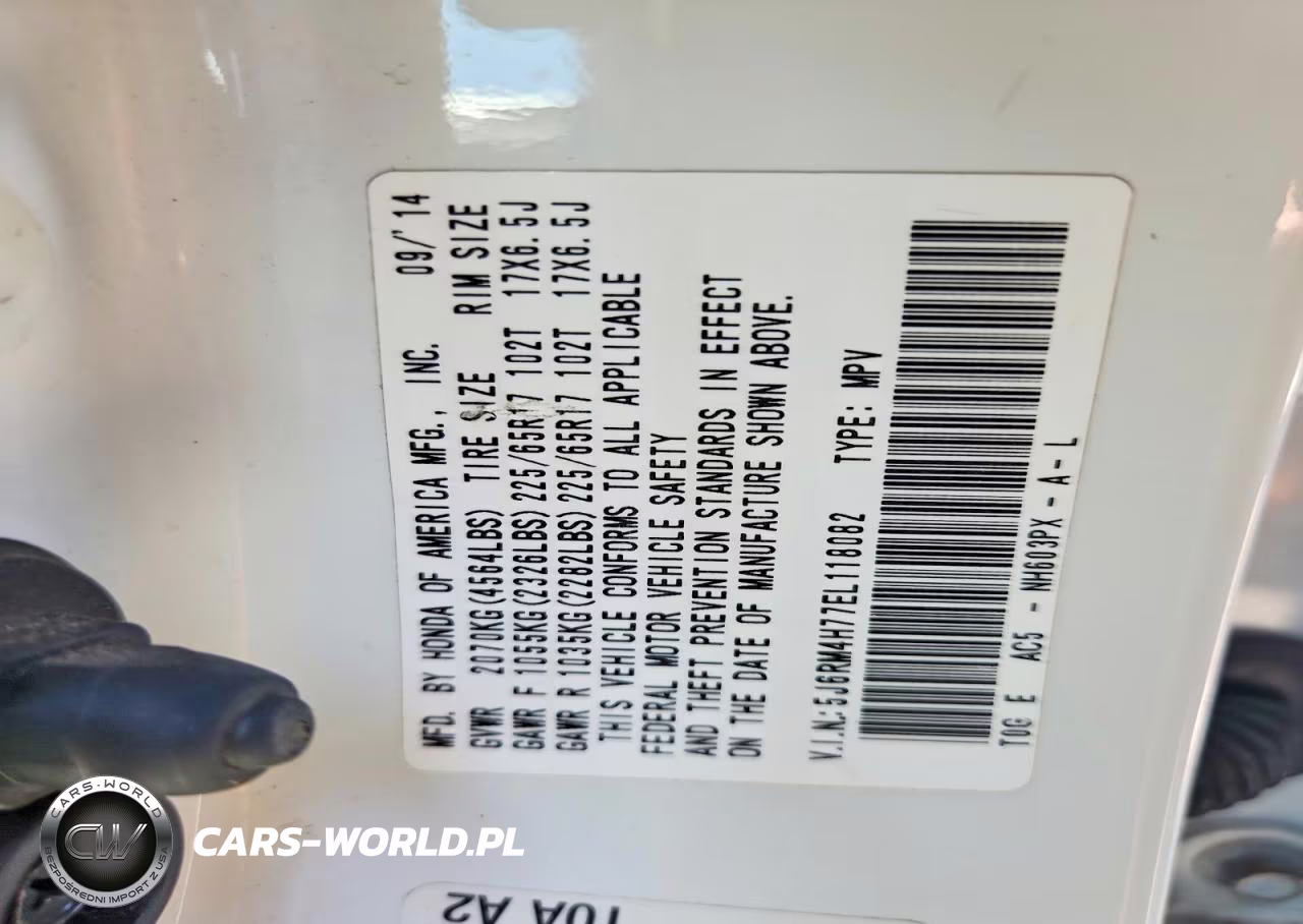 2014 Honda Cr-V Exl VIN:5J6RM4H77EL118082 - 12
