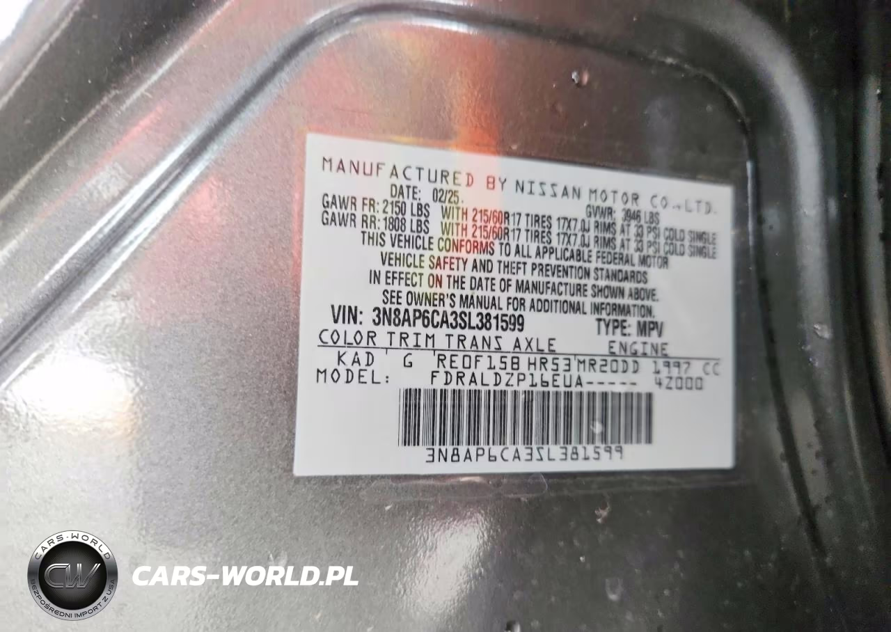 2025 Nissan Kicks Sv VIN:3N8AP6CA3SL381599 - 13