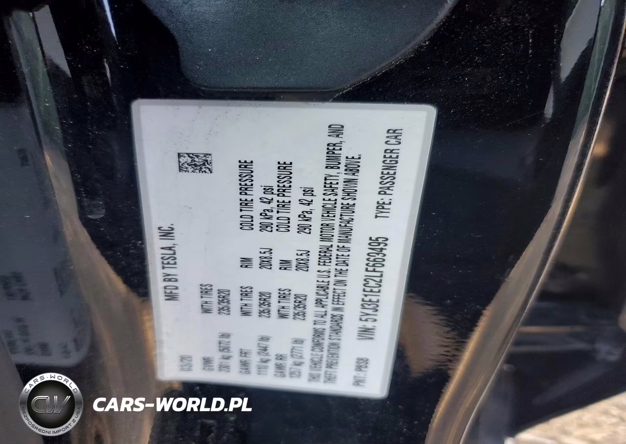 2020 Tesla Model 3 VIN:5YJ3E1EC2LF669495 - 12