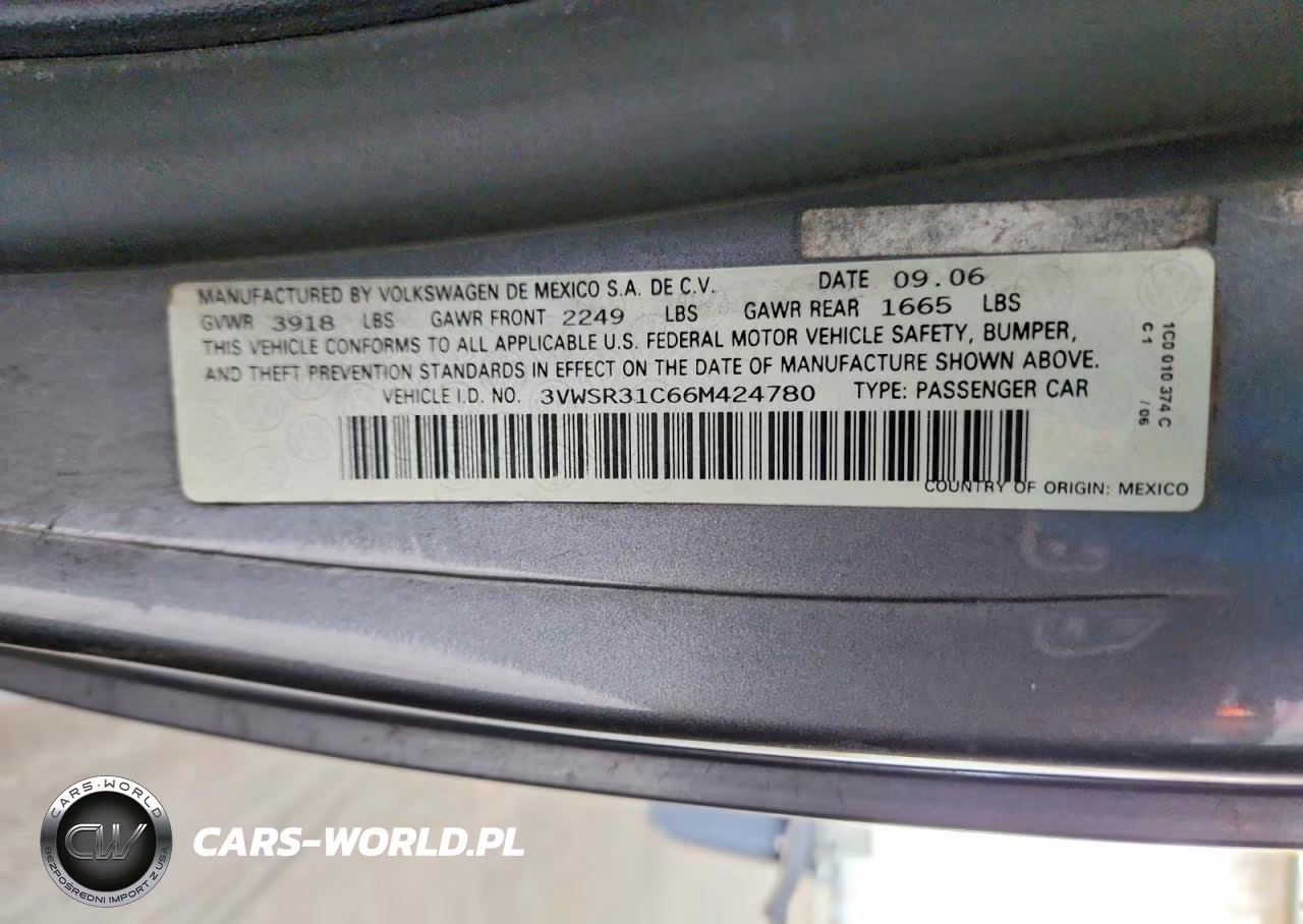 2006 Volkswagen New Beetle Tdi Option Package 2 VIN:3VWSR31C66M424780 - 12