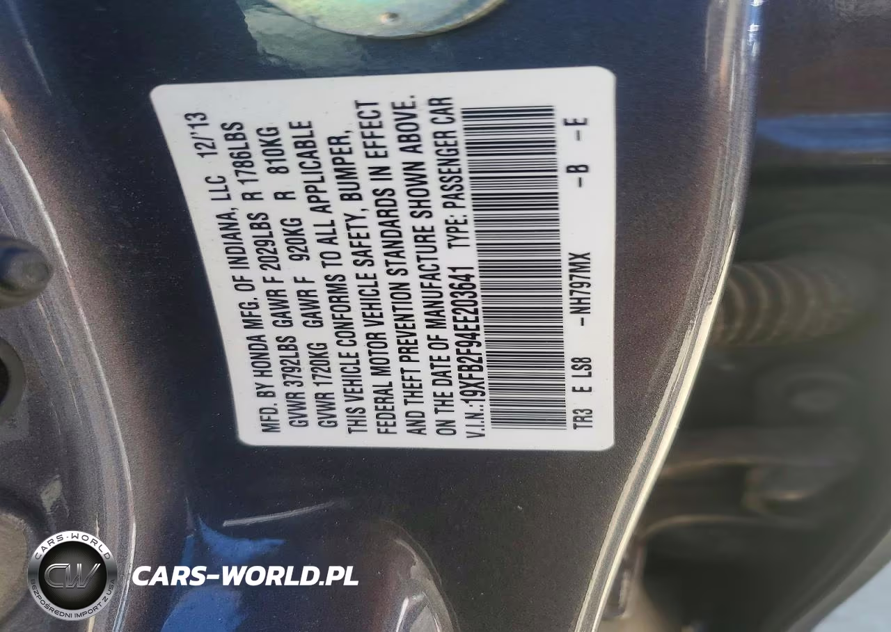 2014 Honda Civic Exl VIN:19XFB2F94EE203641 - 12