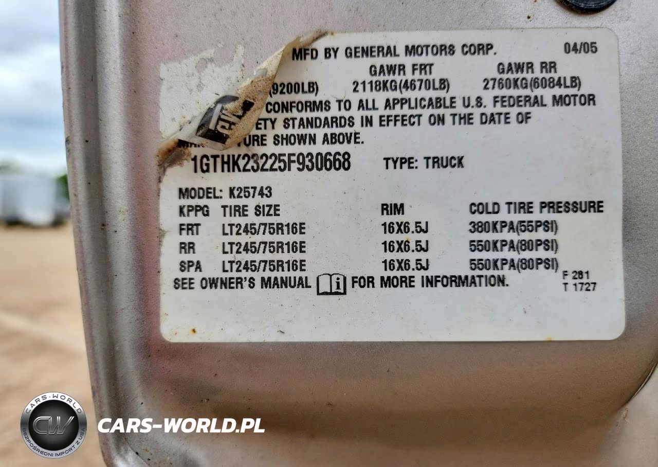 2005 GMC Sierra K2500 Heavy Duty VIN:1GTHK23225F930668 - 12