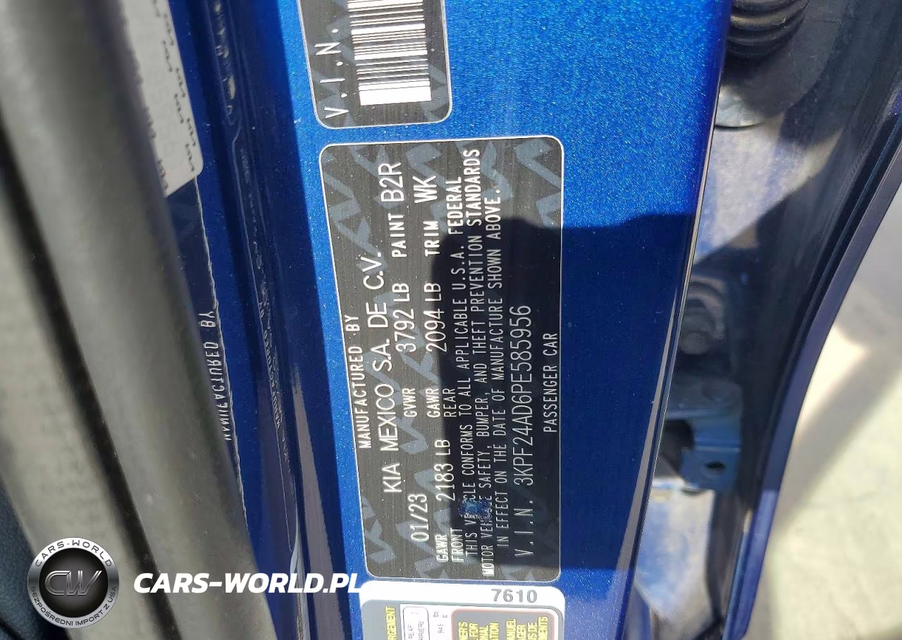 2023 Kia Forte Lxs VIN:3KPF24AD6PE585956 - 12