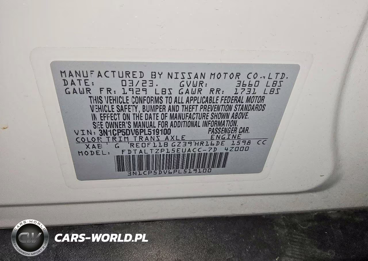 2023 Nissan Kicks Sr VIN:3N1CP5DV6PL519100 - 13