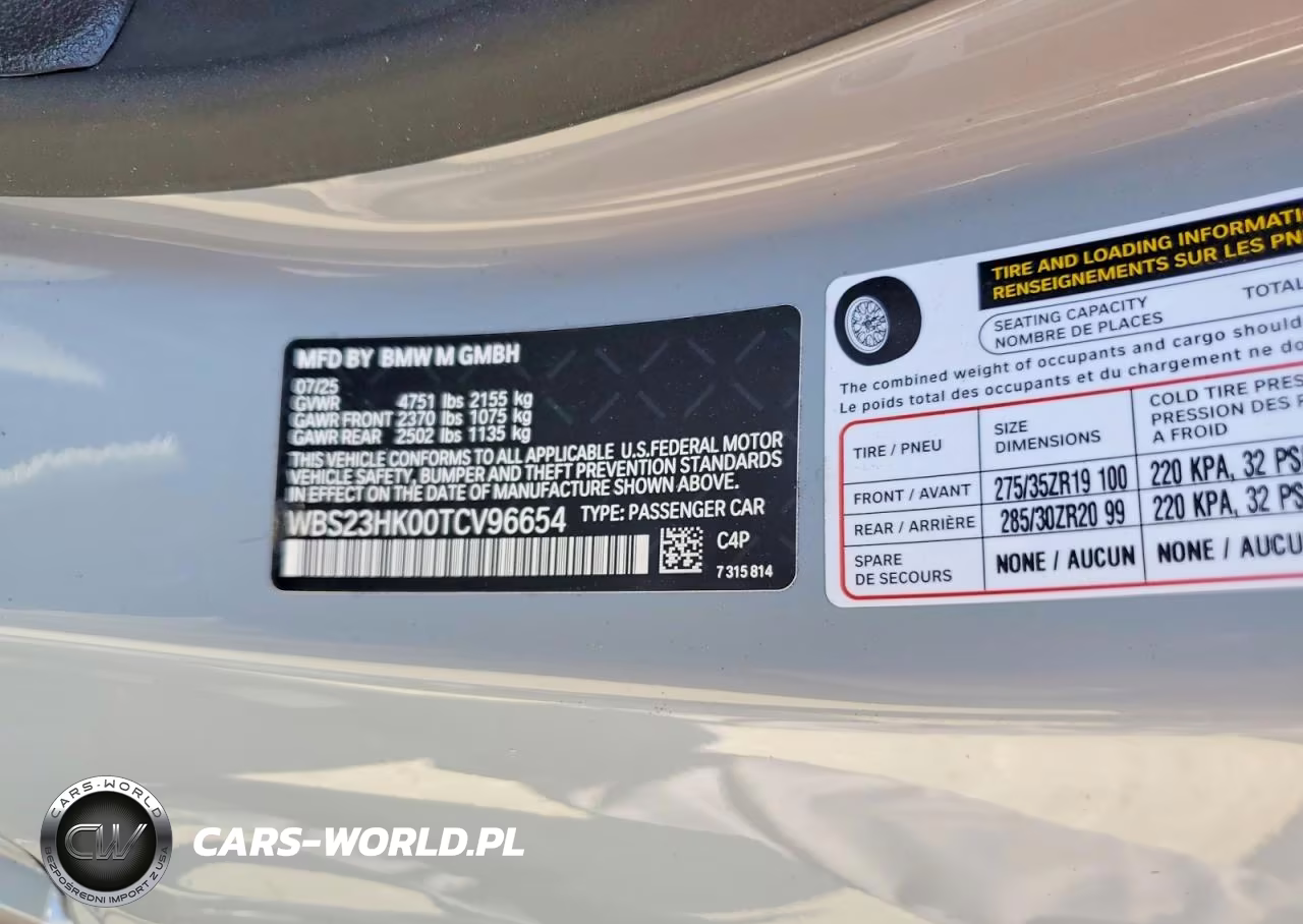 2026 BMW M4 Competition VIN:WBS23HK00TCV96654 - 12