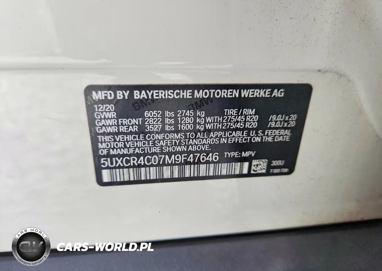 2021 BMW X5 Sdrive 40I VIN:5UXCR4C07M9F47646 - 12