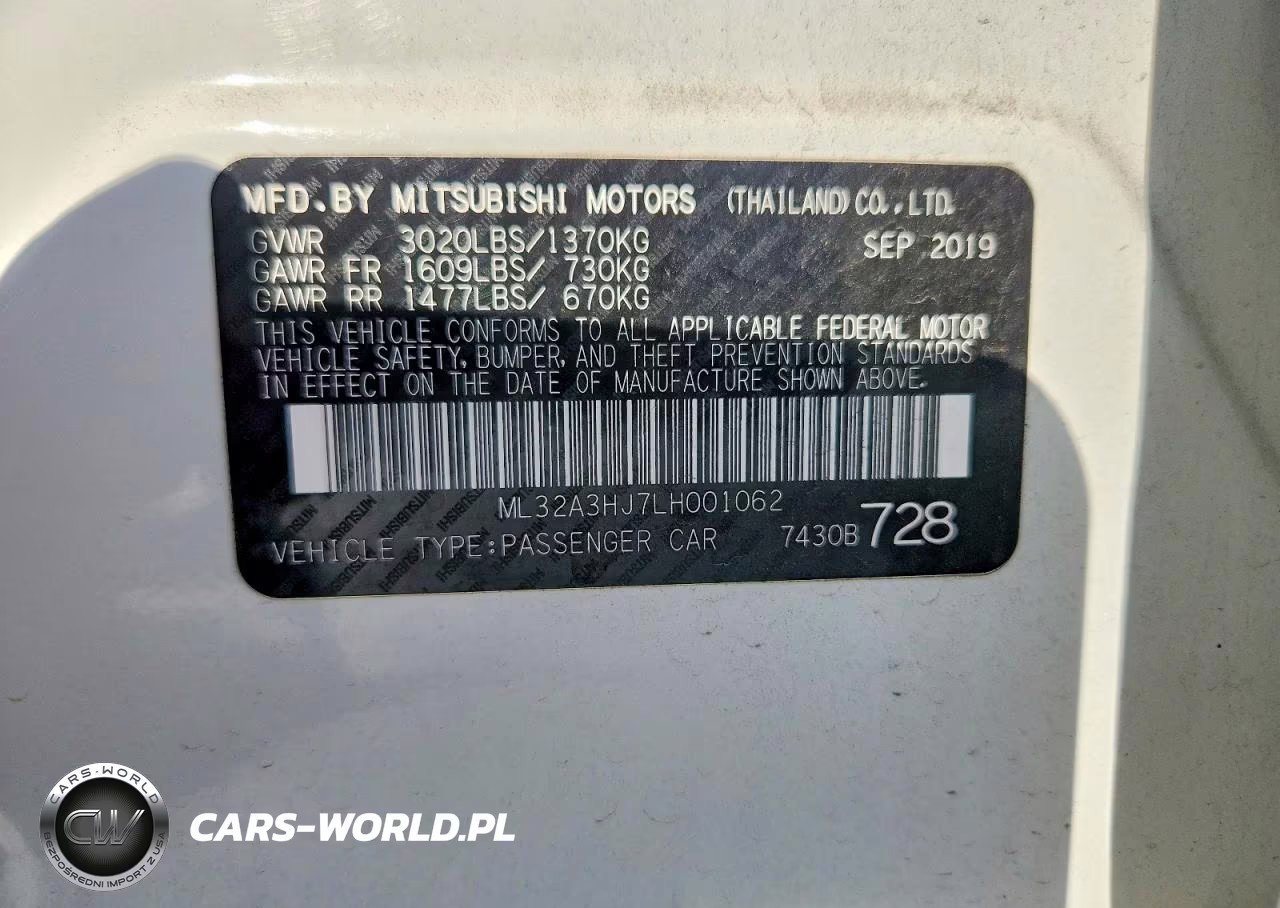 2020 Mitsubishi Mirage Es VIN:ML32A3HJ7LH001062 - 12