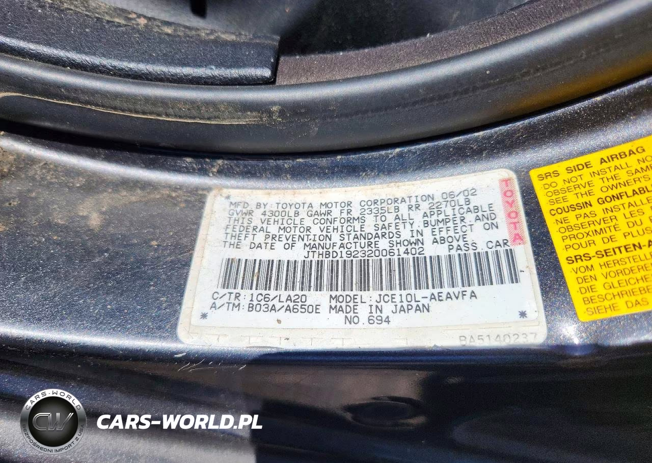 2002 Lexus Is 300 Base VIN:JTHBD192320061402 - 13