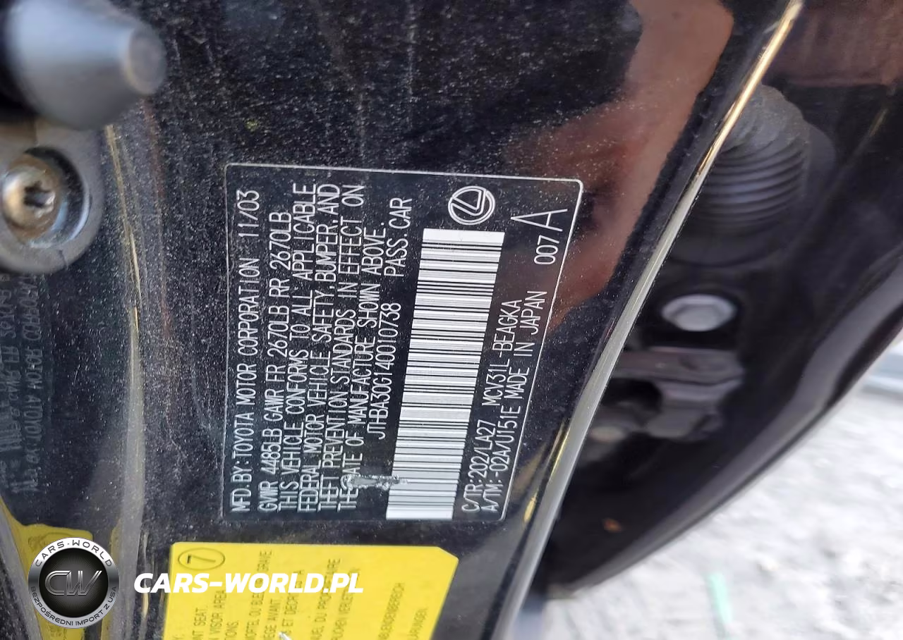 2004 Lexus Es 330 VIN:JTHBA30G140010738 - 12