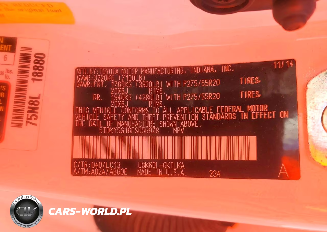 2015 Toyota Sequoia Limited VIN:5TDKY5G16FS056978 - 13