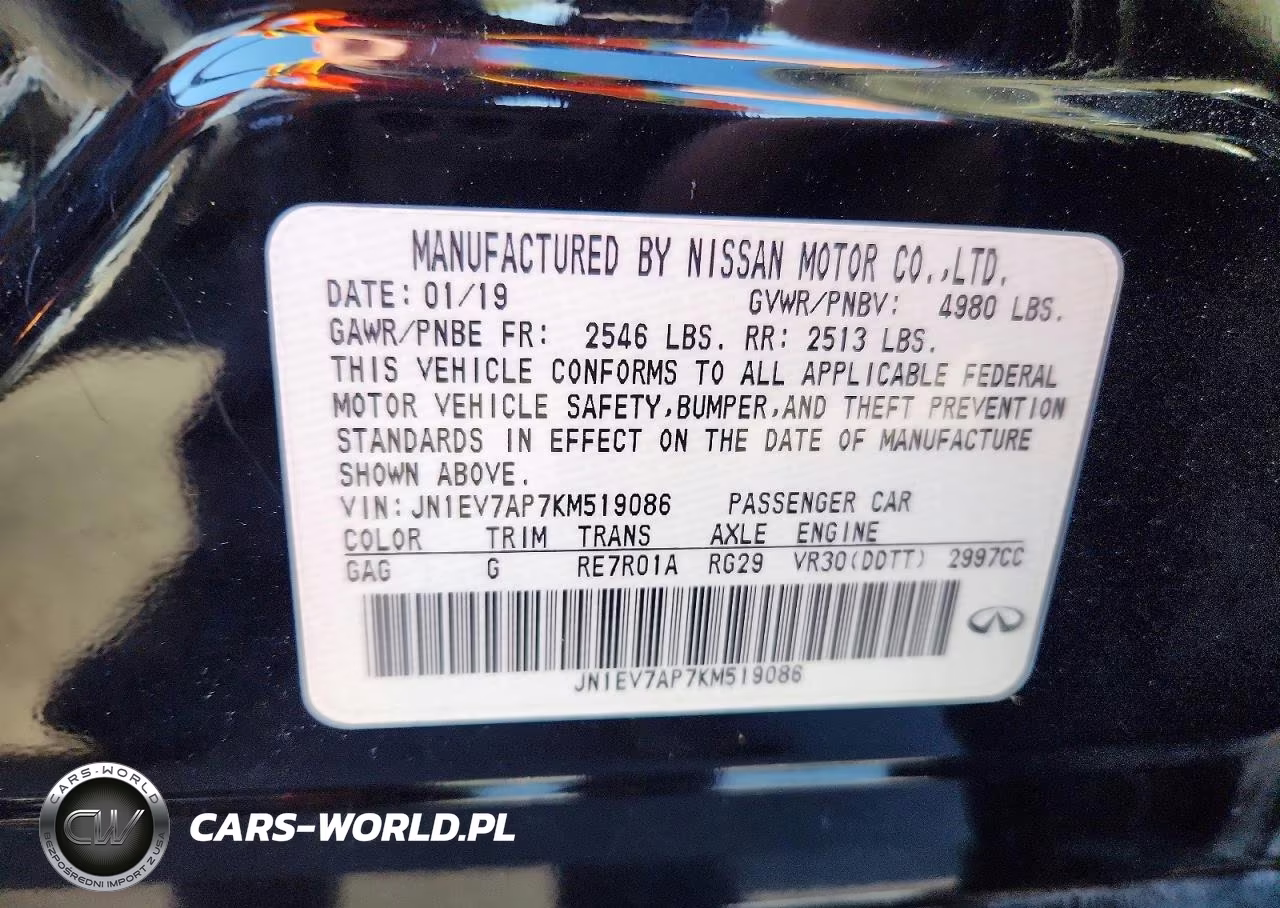 2019 Infiniti Q50 Luxe VIN:JN1EV7AP7KM519086 - 13