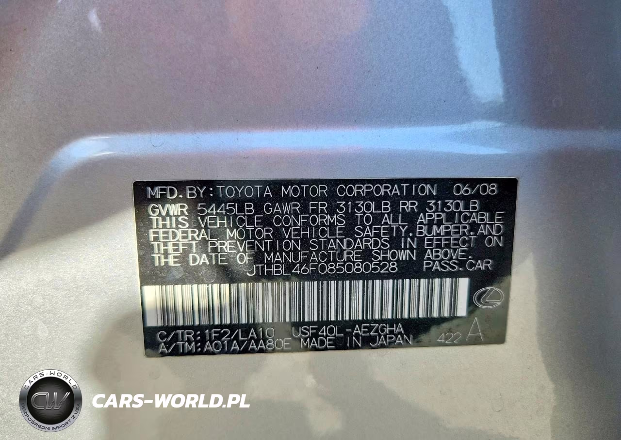 2008 Lexus Ls 460 VIN:JTHBL46F085080528 - 12
