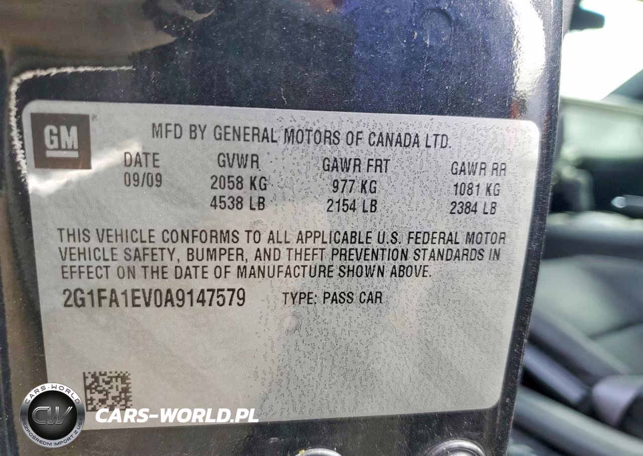 2010 Chevrolet Camaro Ls VIN:2G1FA1EV0A9147579 - 12