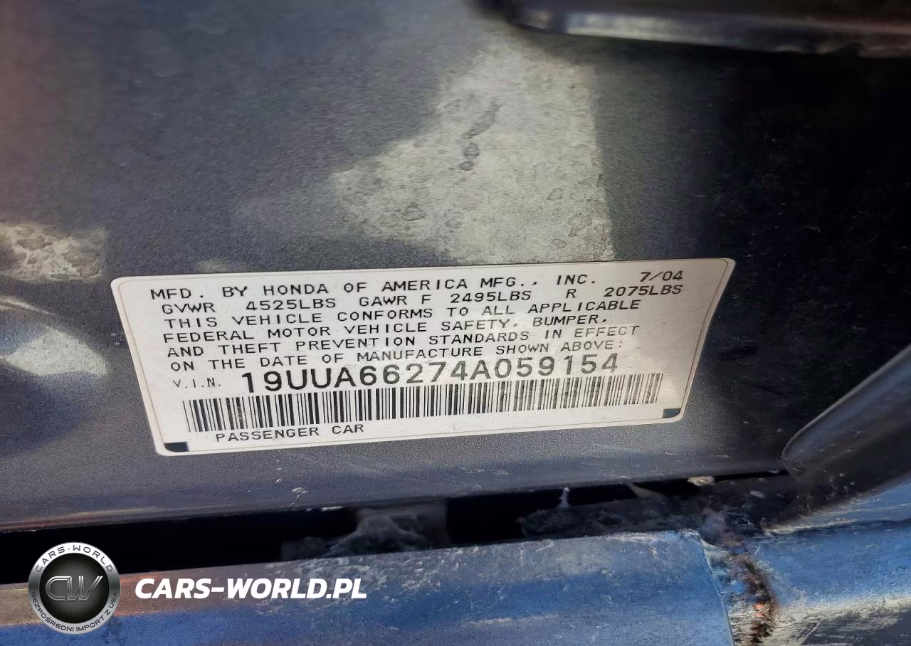 2004 Acura Tl VIN:19UUA66274A059154 - 12