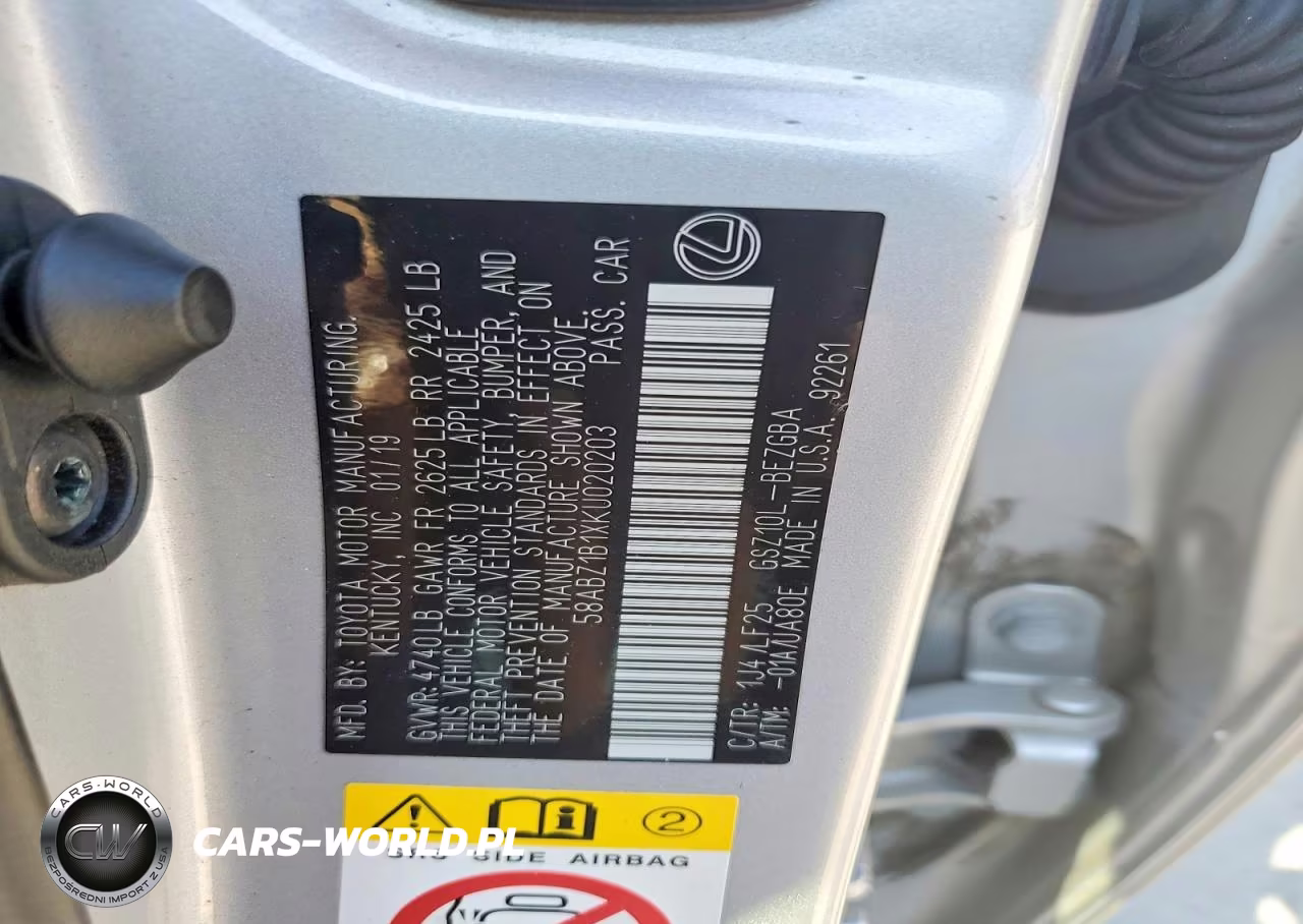 2019 Lexus Es 350 VIN:58ABZ1B1XKU020203 - 12