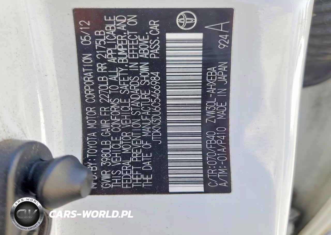 2012 Toyota Prius Two VIN:JTDKN3DU6C5466984 - 13
