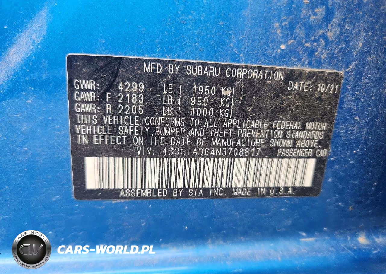 2022 Subaru Impreza Premium VIN:4S3GTAD64N3708817 - 13