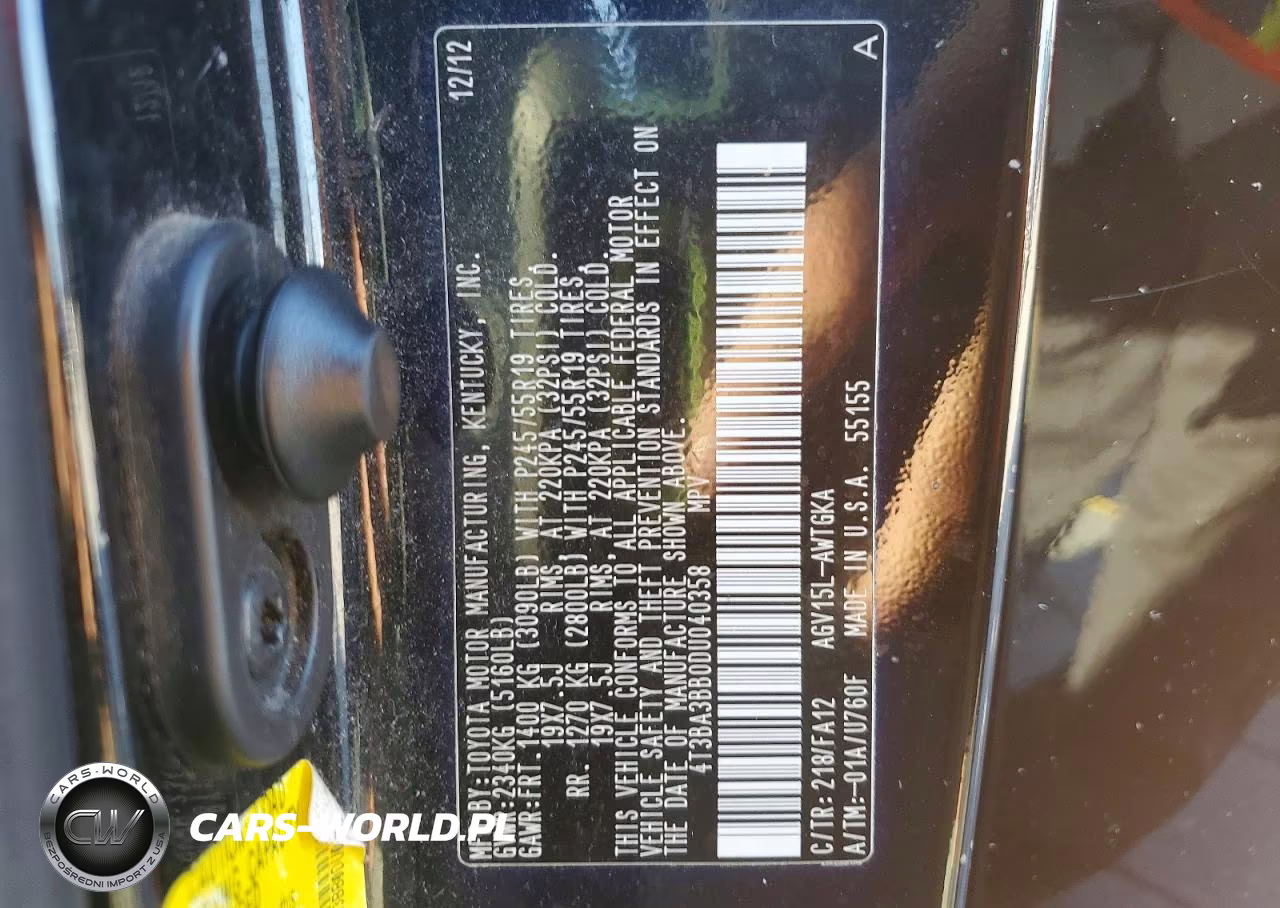 2013 Toyota Venza Le VIN:4T3BA3BB0DU040358 - 13
